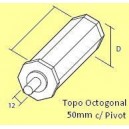 Topo octognal 50 mm varão de 10 mm para estores comando fita ou guincho