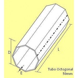 Tubo octonal para estores caixa interior comando fita ou guincho